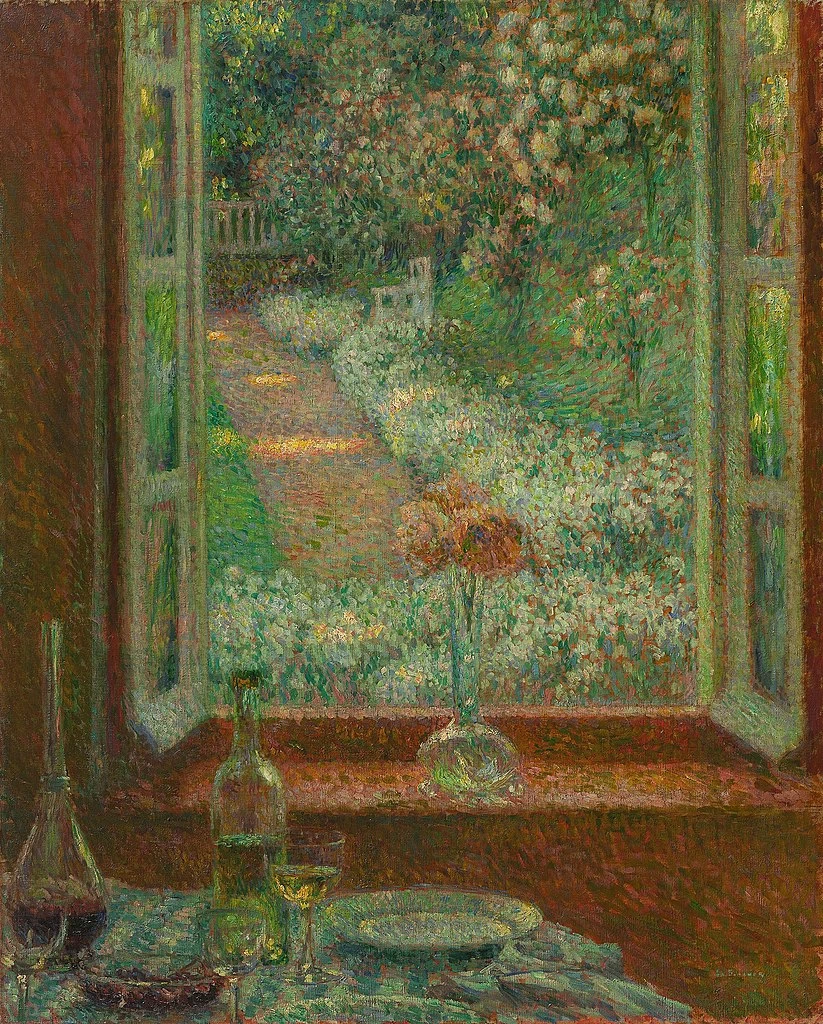 Henri Le Sidaner - Finestra con garofani, Gerberoy